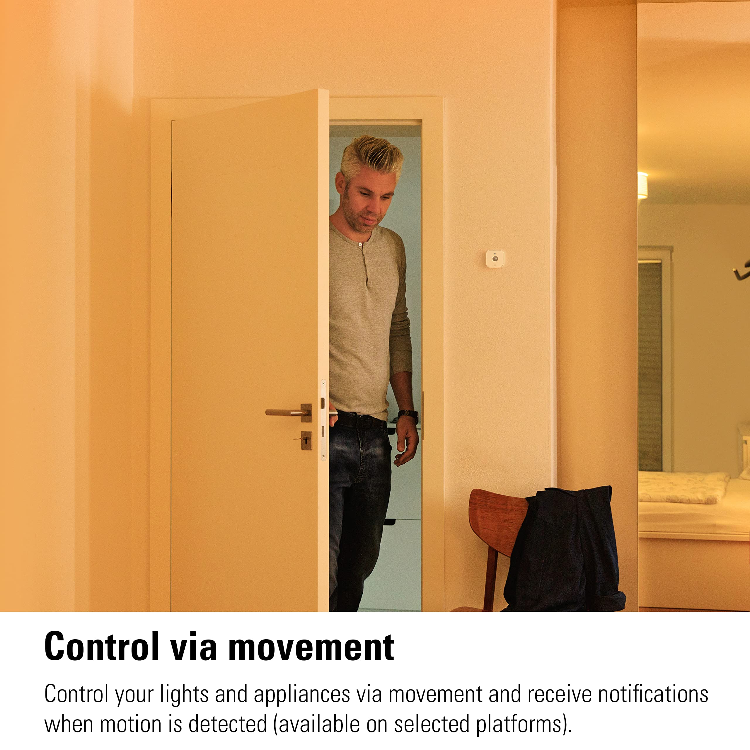 Eve Motion (Matter) – Capteur de mouvement et sensor de lumière intelligent, intérieur & extérieur, sécurité connectée, Apple Home, Alexa, Google Home, SmartThings, Nécessite un Thread concentrateur