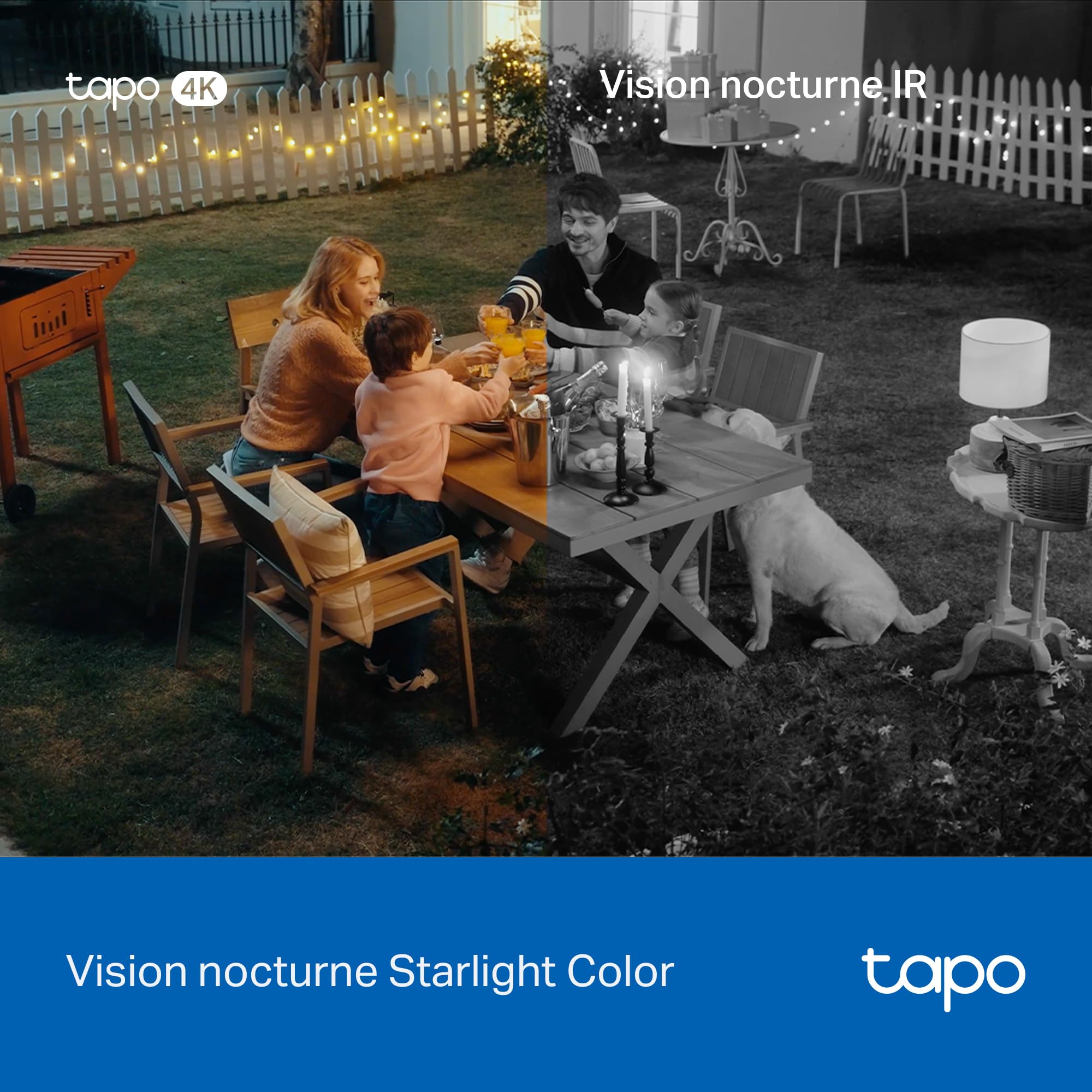 Tapo C660 Kit Caméra de Surveillance extérieure avec Panneau Solaire 4K 8MP, Vision 360°, Vision Nocturne Couleur Starlight, Batterie 10 000 mAh, détection IA, IP66, Alarme Rapide et antivol