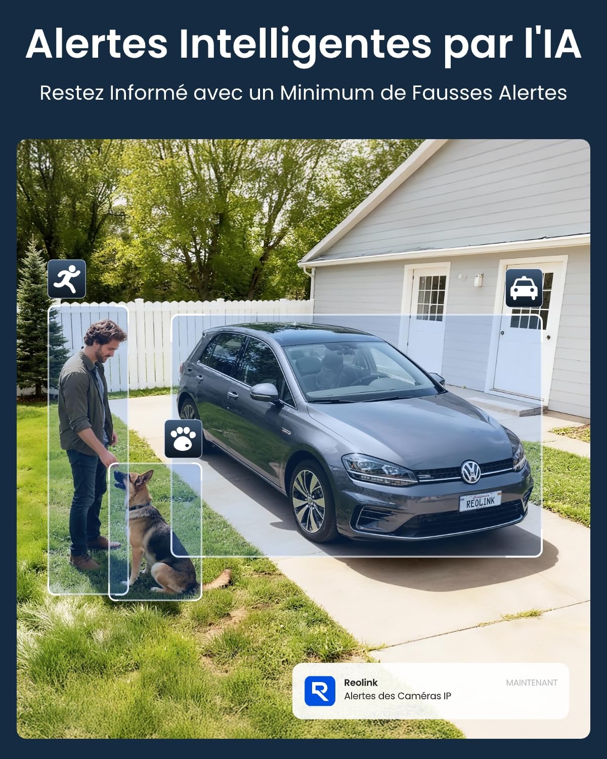 Reolink 4K Caméra Surveillance WiFi Exterieure sans Fil, Détection de Personne/Véhicule/Animal, WiFi 2,4/5 GHz, Vision Nocturne en Couleur, Audio Bidirectionnel, Argus 3 Ultra+Panneau Solaire Noir