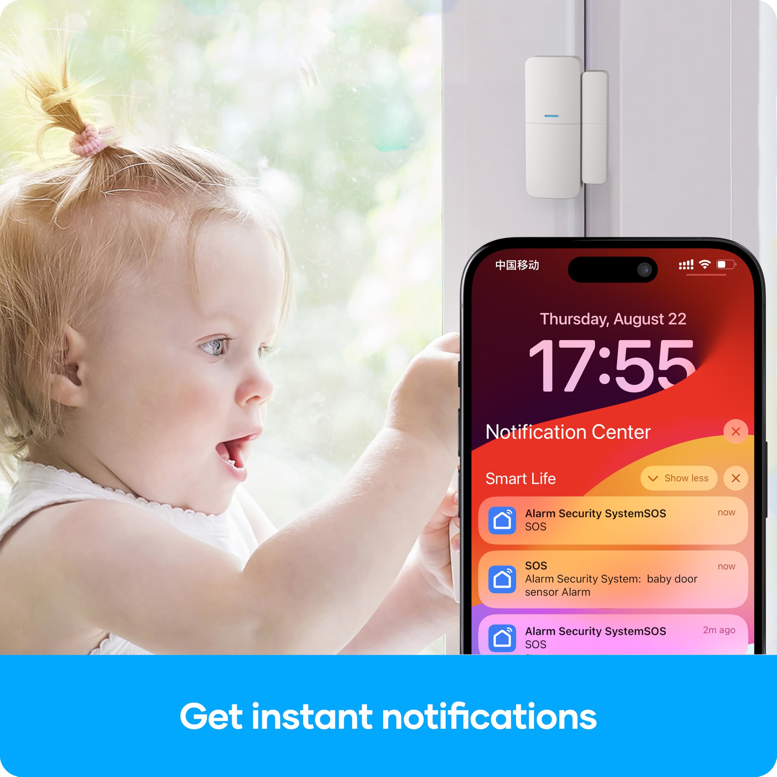 AGSHOME Kit Alarme Maison sans Fil avec Caméra WiFi 1080P, Système d’Alarme Connecté 9 Pièces, Sirène 120 DB, WiFi 2.4GHz, Compatible Alexa