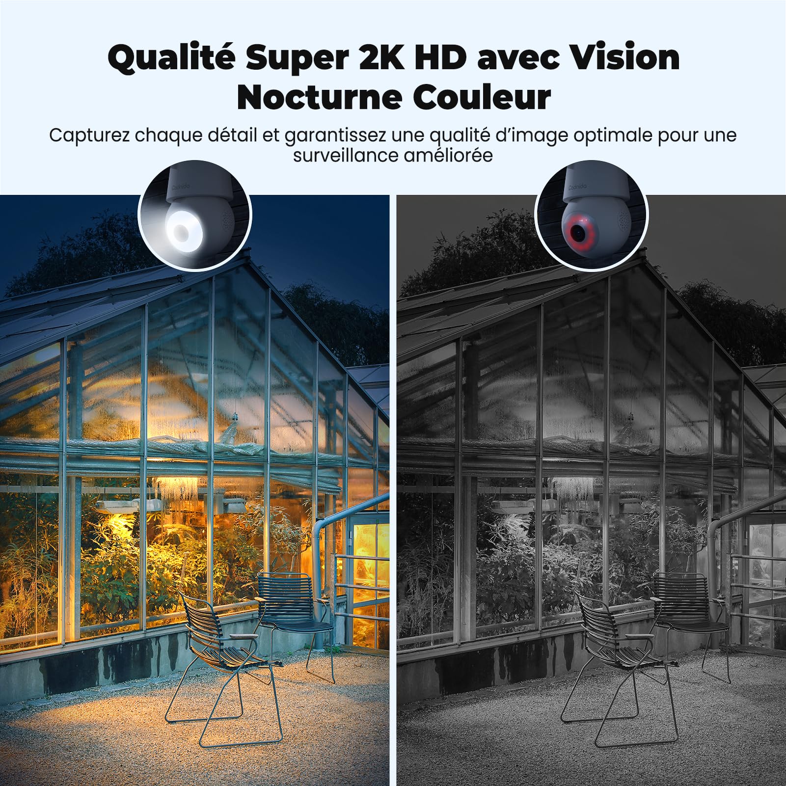 Codnida Camera Surveillance WiFi Intérieur/Extérieure sans Fil,2K Ampoule Camera Surveillance WiFi,Caméras de Surveillance avec Douille de Lampe E27,Sirène et Alarme Lumineuse,Vision Nocturne Couleur