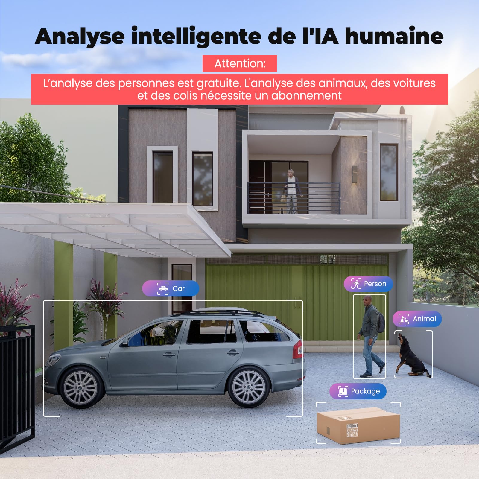 Codnida Camera Surveillance WiFi Intérieur/Extérieure sans Fil,2K Ampoule Camera Surveillance WiFi,Caméras de Surveillance avec Douille de Lampe E27,Sirène et Alarme Lumineuse,Vision Nocturne Couleur