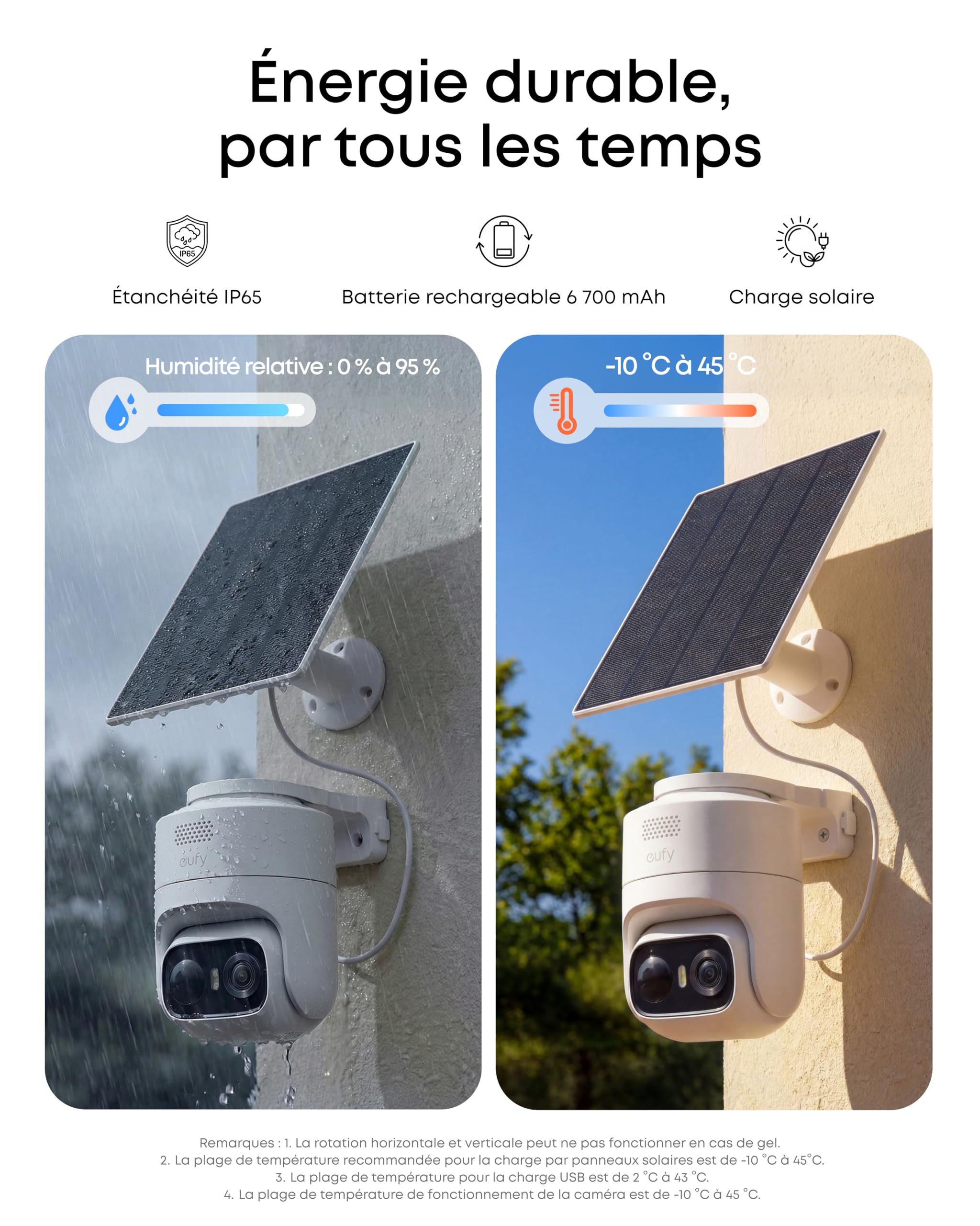 eufy Security eufyCam C37, caméra Surveillance WiFi extérieure sans Fil, Suivi IA motorisé à 360°, Solaire 2K, détection de Personnes/Animaux/véhicules, sans Frais, Carte microSD Non Incluse