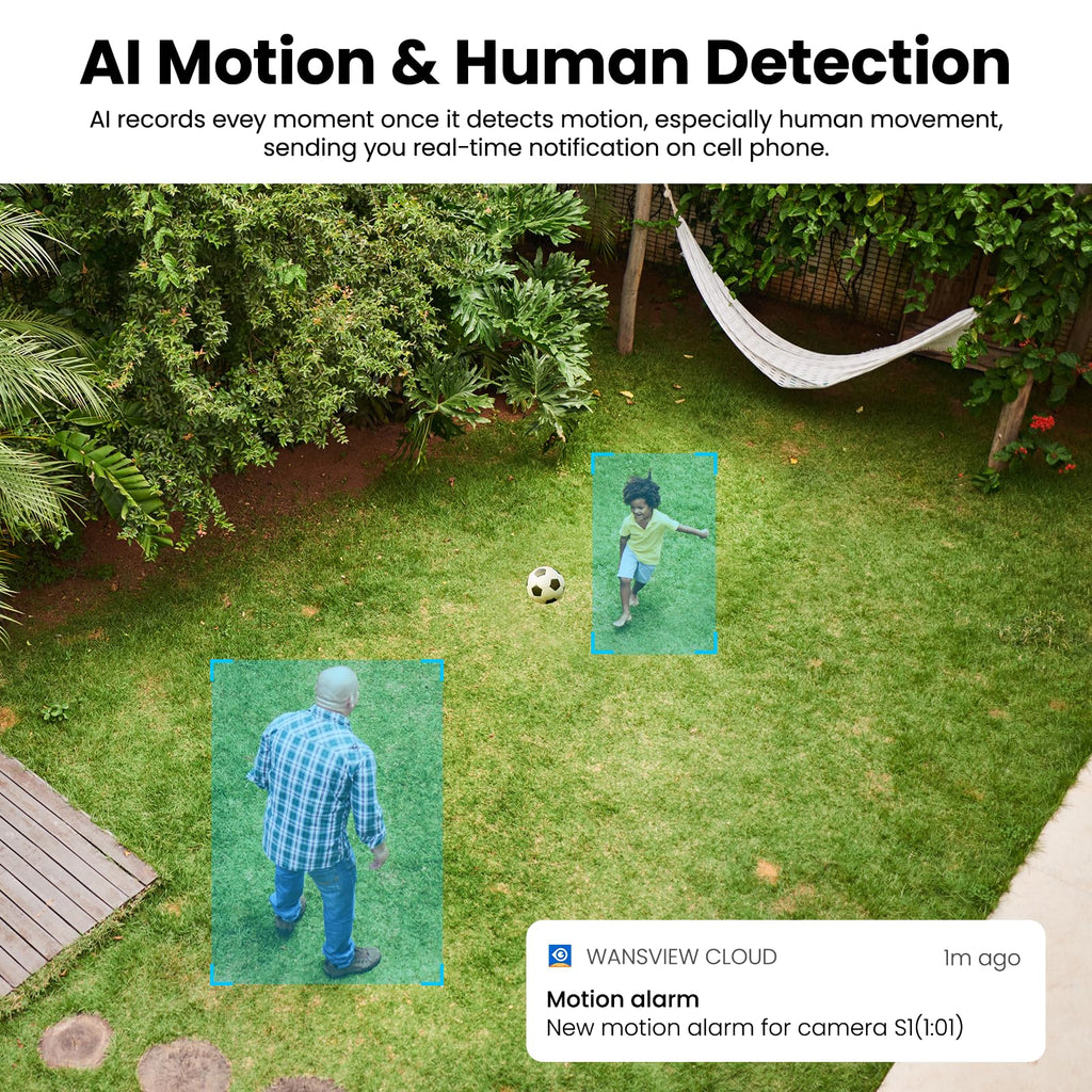 AOQEE Camera Surveillance WiFi Exterieure sans Fil - 2K Camera Exterieur Batterie Panneau Solaire intégré, Étanche IP65, PIR détection, Détection Humaine AI, Vision Nocturne Couleur, Compatible Alexa